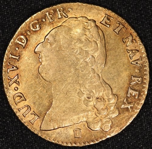 フランス France ルイ16世 Louis XVI  老年像 2ルイドール金貨 1786年K