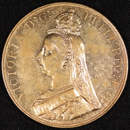 イギリス Great Britain ヴィクトリア女王 ジュビリーヘッド 5ポンド金貨 1887年