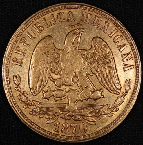 メキシコ Mexico フリジア帽と正義の天秤 20ペソ金貨 1870年