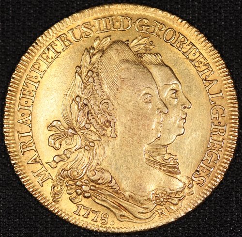 ブラジル Brazil マリア1世 ペドロ3世 6400レイス 金貨 1778年