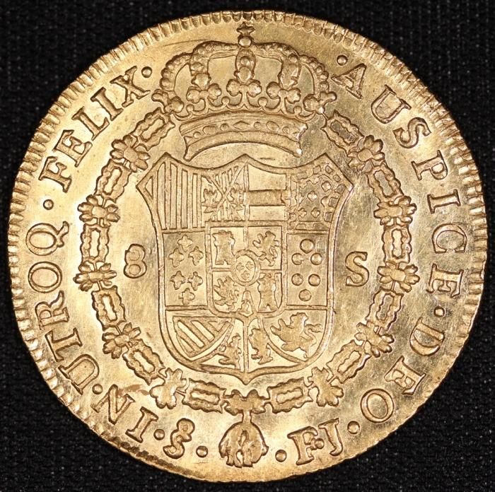 Sold】メキシコ 1798年 カルロス4世 8エスクード金貨 AU58 NGC