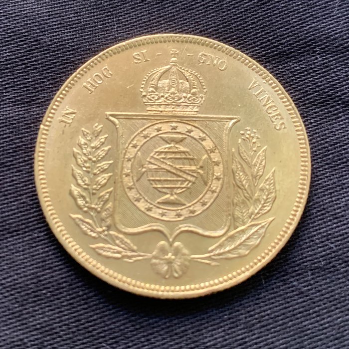 ブラジル Brazil ペドロ2世 Pedro II 20000 レイス 金貨 1856年