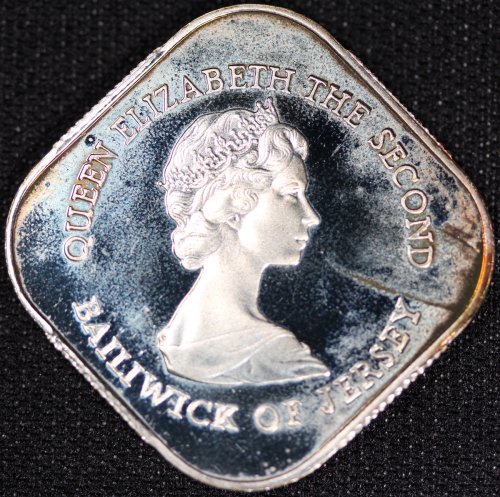 イギリス領 ジャージー Bailiwick of Jersey ジャージーの戦い200年 エリザベス2世 1ポンド銀貨 プルーフ 1981年-5