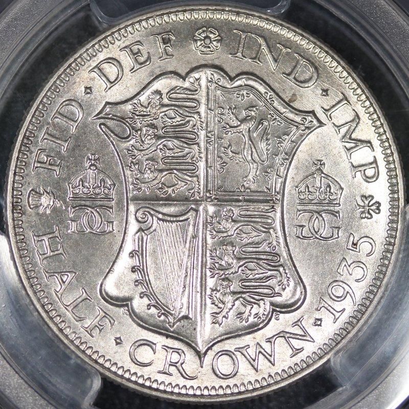 イギリス Great Britain ジョージ5世 1/2 クラウン銀貨 1935年