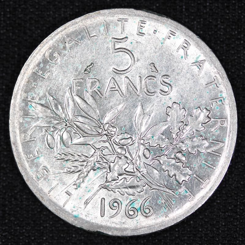 フランス France 第五共和政 種を蒔く人 La Semeuse 5フラン銀貨