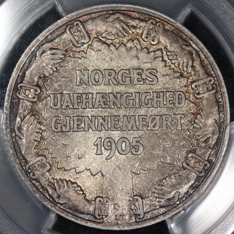 スウェーデン 銀貨 1907 EB 2クローナ PCGS MS66 50周年記念 Sold】1957年 エリザベス2世 ソブリン金貨 MS66 NGC | ソブリン