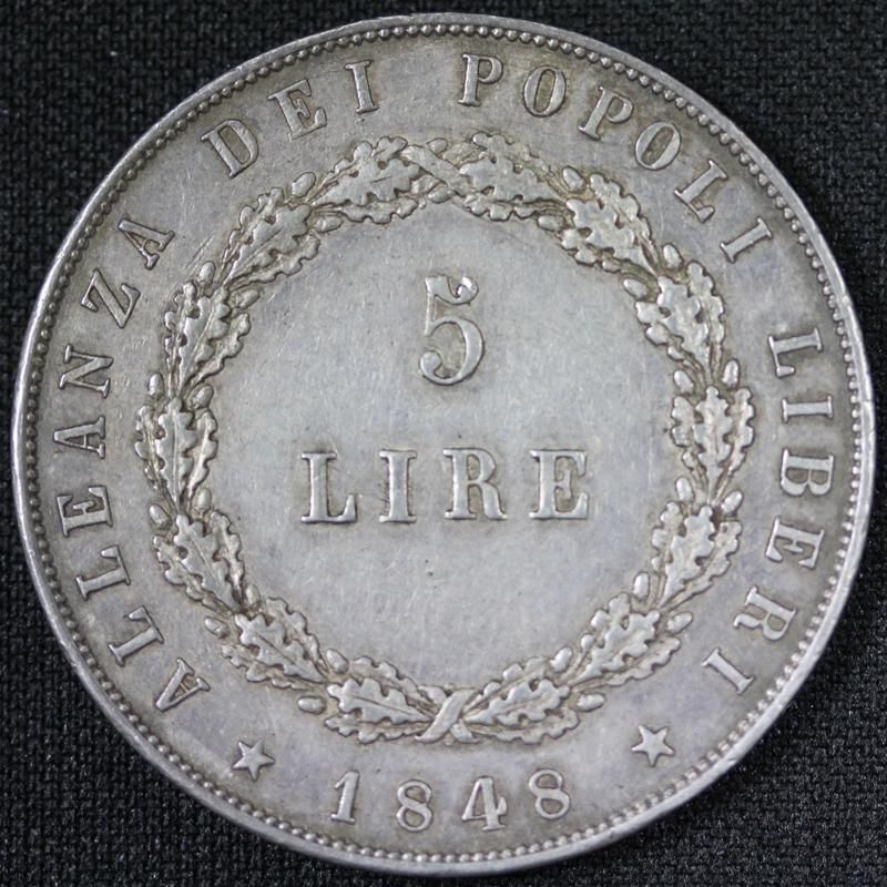 1848年イタリア　ミラノ　ロンバルディア革命臨時政府 5リラ銀貨 JCC | ジャパンコインキャビネット / フランス 1849A 第二共和政