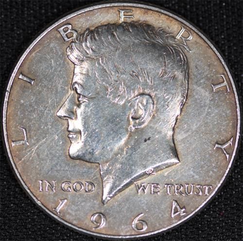 アメリカ United States of America ケネディ大統領 ハーフダラー銀貨 1964年 -01