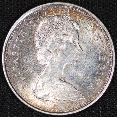 カナダ Canada エリザベス2世 リンクス 25セント銀貨 1967年