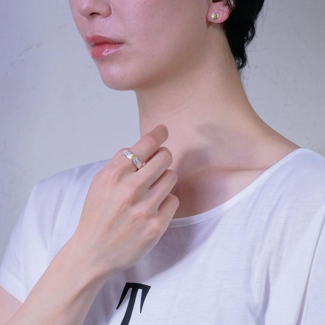 スタジオ t&y フェザー 唐草 リング 指輪 インディアンジュエリー フェザージュエリー 唐草フェザーリング トリプルゴールド（ EG