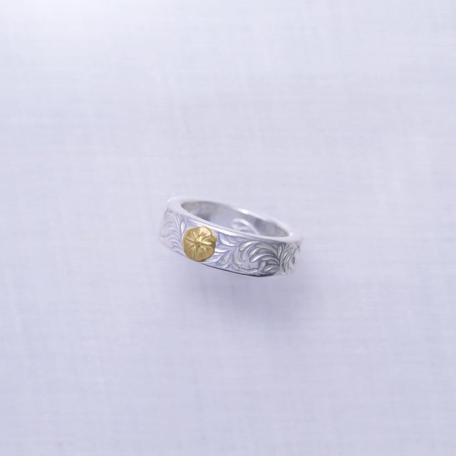 KARAKUSA Ring Thick with Gold Point M