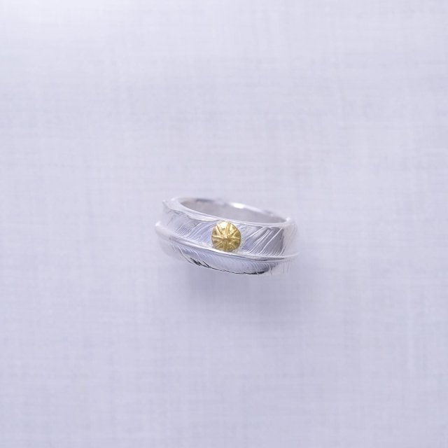 Feather Ring 3 with Gold Point S