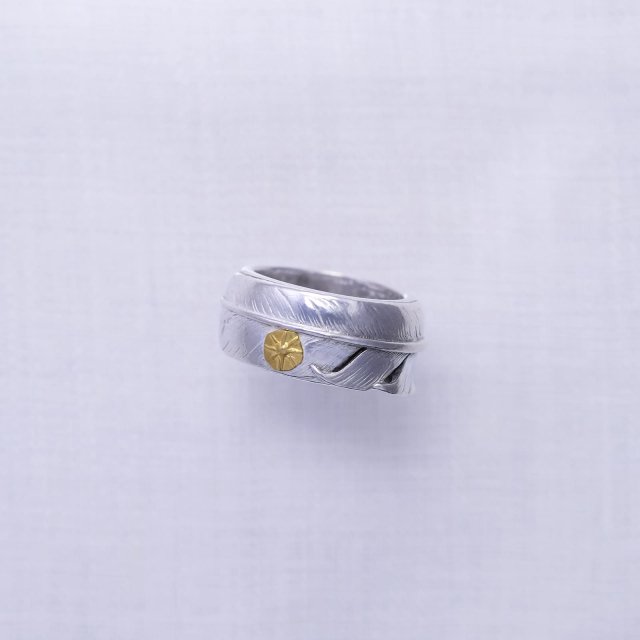 Feather Ring 4 with Gold Point S
