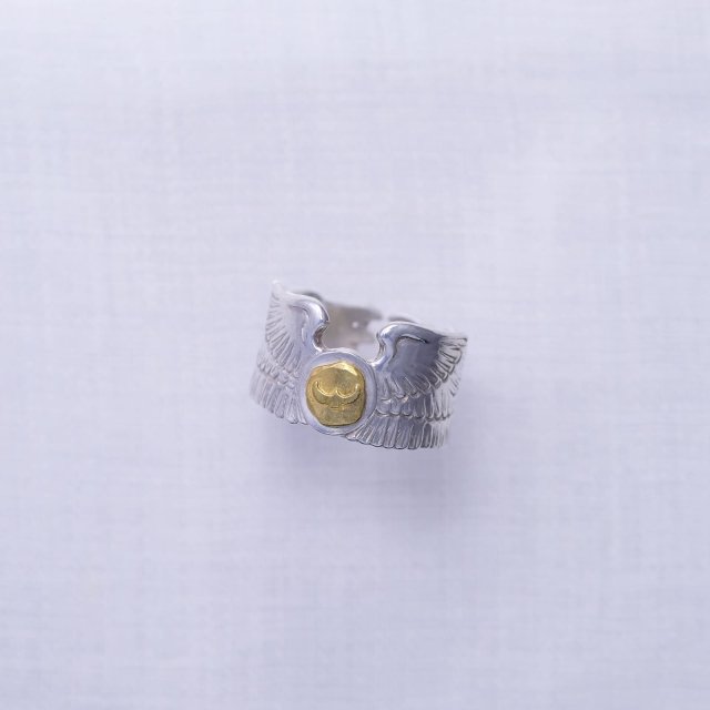 Eagle Wing Ring with Gold Point L ( Eagle B )