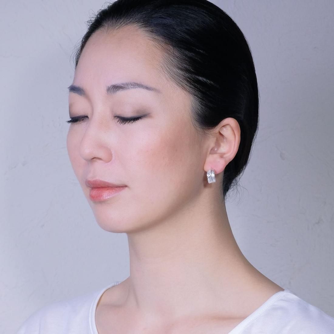 STUDIO T&Y ピアス STUDIO T&Y - Feather Droop Pierced Earing Left (SILVER