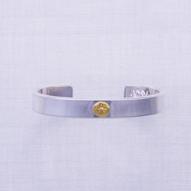 Plain Bangle 10mm width with Gold Point L