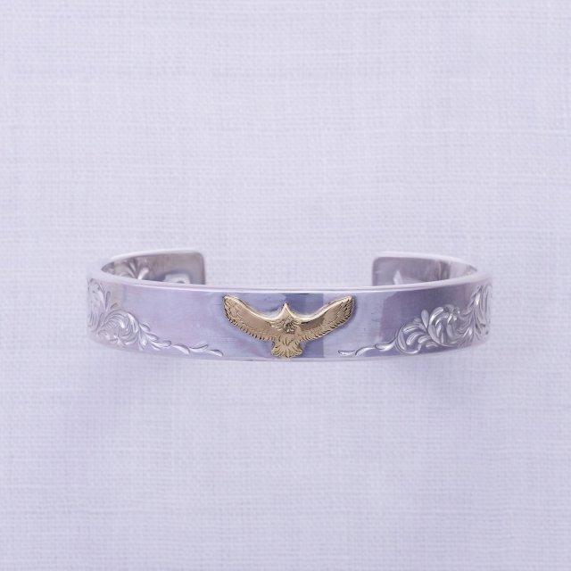 Double KARAKUSA Bangle 12mm width with K18 Mini Eagle