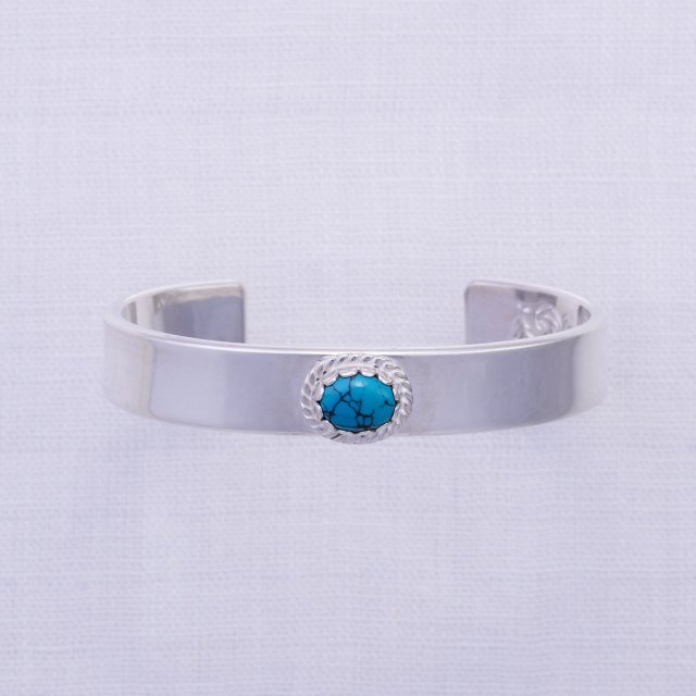 Plain Bangle 12mm width with Turquoise