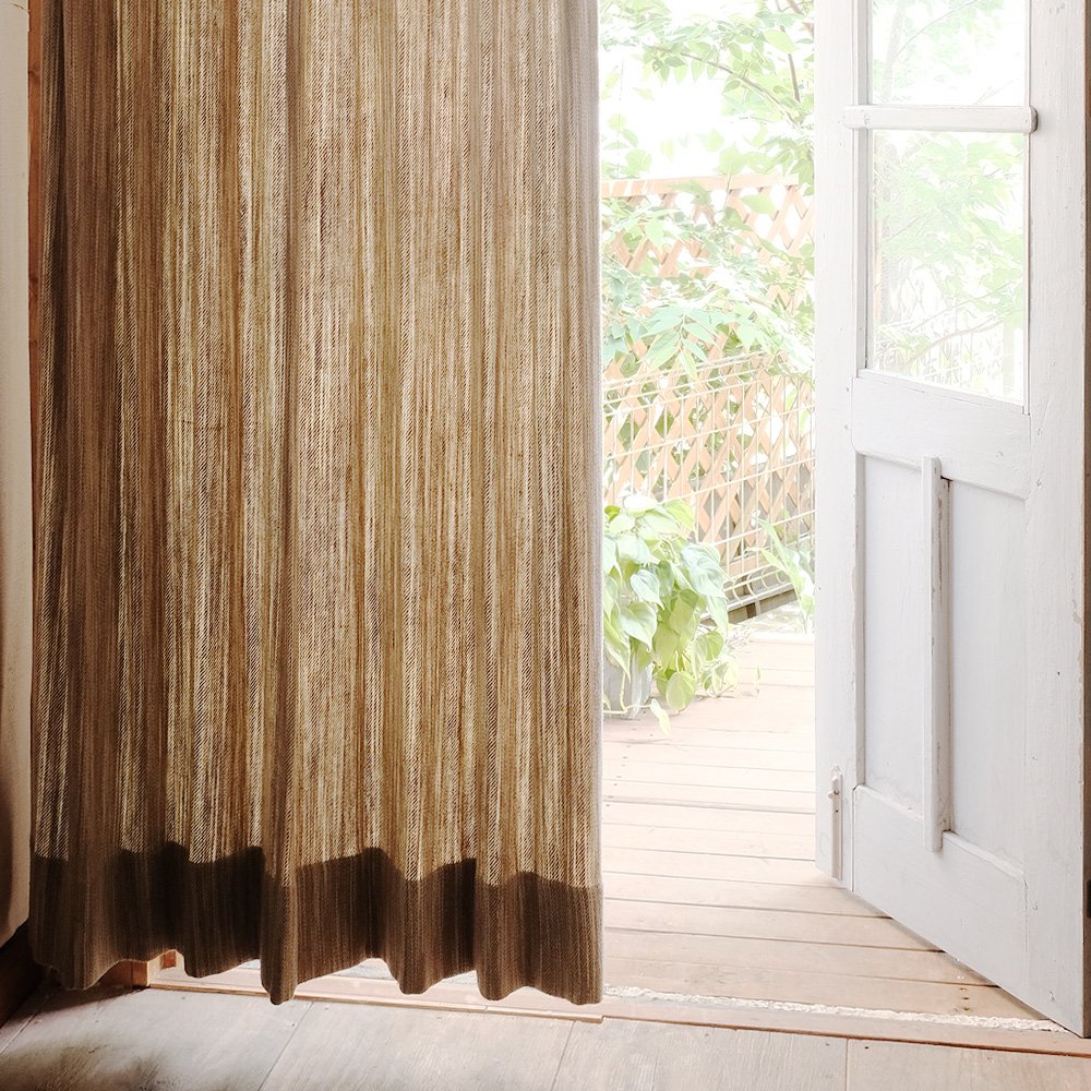 オーダー】よもぎ（BN-16）一つ山縫製カーテン - 自然素材のカーテン
