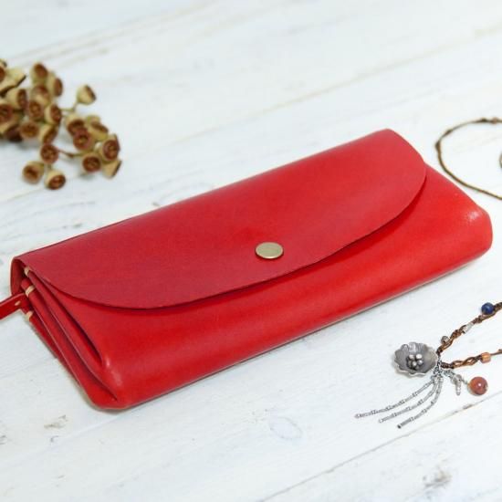 このうえなくナチュラルleather長財布ショルダーアコーディオンポーチ