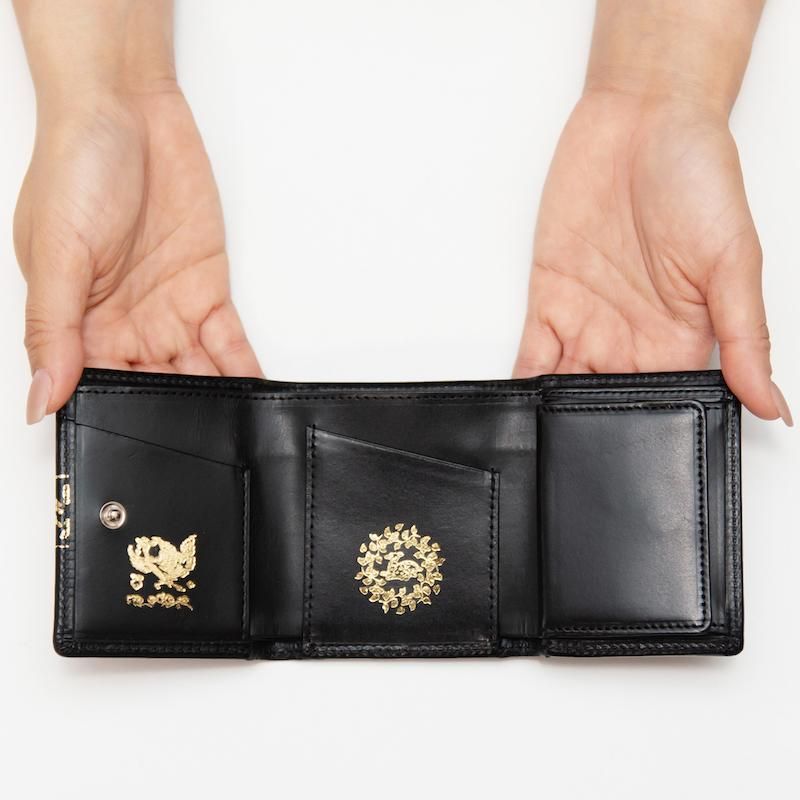 正倉院文様三つ折りコンパクト革財布（全5色） - 革遊びHARUHINO