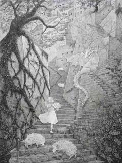 伊藤はるみ、【初夏】、希少な額装用画集より、新品額装付 伊藤はるみ、【初夏】、希少な額装用画集より、新品額装付