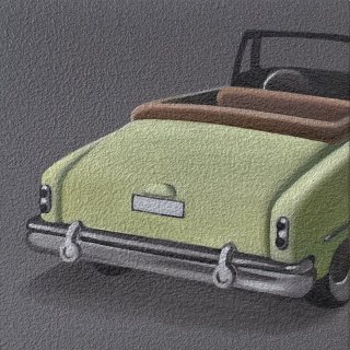 豊田 泰弘 油彩画『オープンカー』