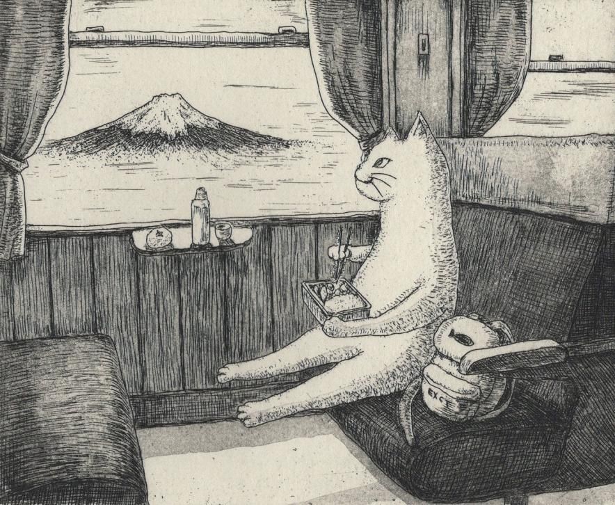 寺澤智恵子　銅版画　「お餅待ち」 寺澤 智恵子 銅版画「お餅待ち」＊シート - y art gallery