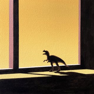 豊田 泰弘 油彩画『窓辺の恐竜#1』