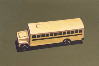 豊田 泰弘 油彩画『スクールバス』