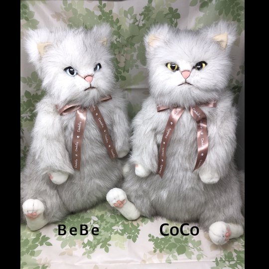 ココ COCO cuddly(カドリー) 白猫のぬいぐるみ 金目（イエロー） - ね