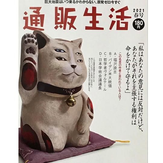 もりわじん作品 四つ目猫 通販生活表紙 縁起物 まねき猫 注文制作のみ