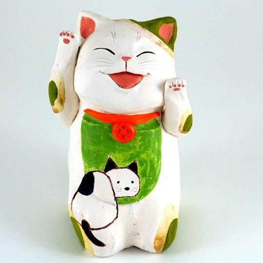 ブチ兄　両手招き猫　猫の置物　　【訳あり品】 ブチ兄 両手招き猫 猫の置物 【訳あり品】 （ねこの大五郎
