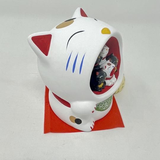口いっぱいの幸せアニマル 幸せごろにゃ~ 猫の置物 招き猫 貯金 口いっぱいの幸せアニマル 幸せごろにゃ~ 猫の置物 招き猫 貯金
