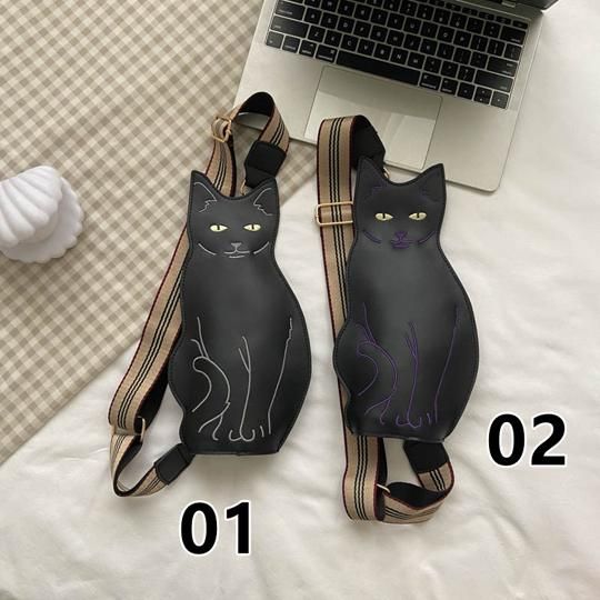 斜め掛けファスナーショルダーバック　 虹猫本舗 楽天市場】猫 ネコ ねこ 2Way ポシェット ショルダーバッグ