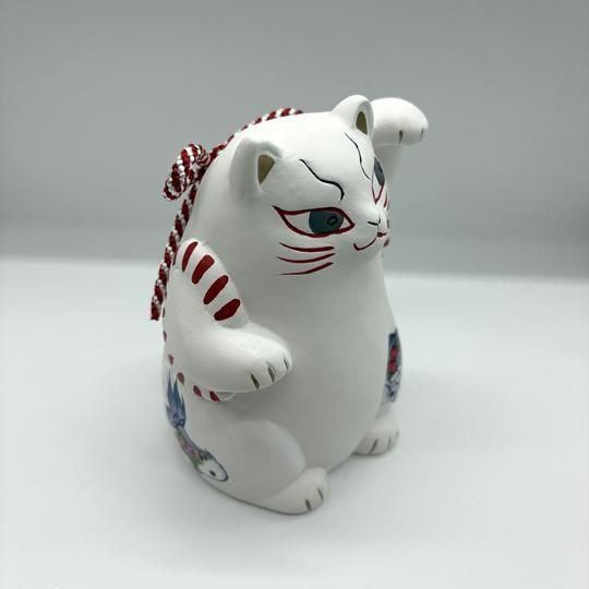 歌舞伎 ねこ 貯金箱 白 置物 猫 日本製 瀬戸焼 - ねこの大五郎