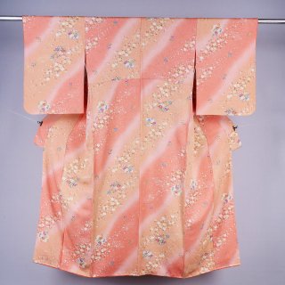 小紋　梅　桜　扇面　襦袢付き　裄丈67�