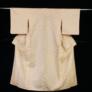 単衣　麻の葉　絣織り　裄丈65�