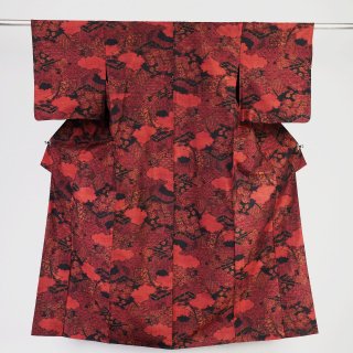 単衣　紬　絣織り　美品　裄丈64.5�