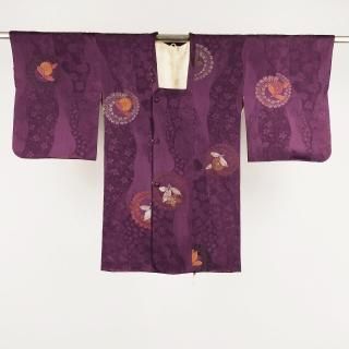 ✨ 新商品 【 銘仙 】矢絣 青紫色 絹100% アンティーク 着物 粋