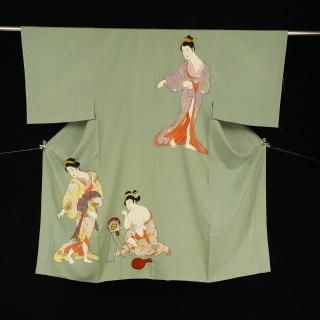 【新品】長襦袢・男物（浮世絵・春画、手描き作品） 襦袢 (男性) - リサイクルきもの 華