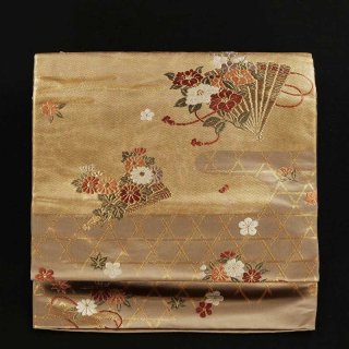 名古屋帯　檜扇　宝巻(ほうかん)　織り文様