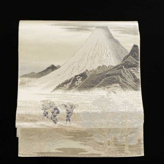 袋帯　東海道五十三次　六通柄　織り文様
