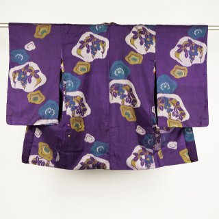 アンティーク羽織　紫色　光琳梅　裄丈62�