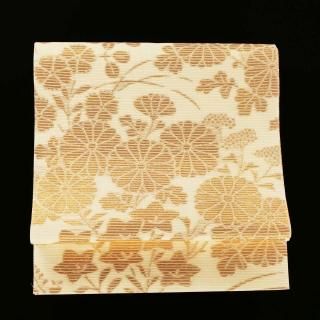 7月15日迄の価格　厄除け鱗紋 季節の花　波柄 あられ柄 袋帯 正絹　仕立て品 帯 - リサイクルきもの 華