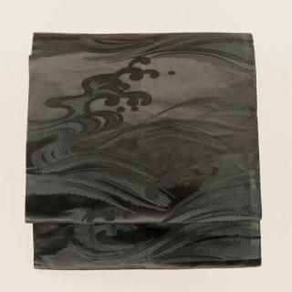 めぐみん 夏帯 袋名古屋帯 絽 伊豆蔵 葉模様 黒 素敵 NO-1468 夏帯 袋名古屋帯 絽 伊豆蔵 葉模様 黒 素敵 NO-1468 着物・浴衣