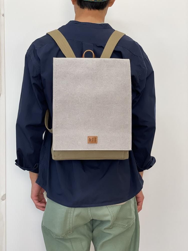 かぶせリュック カーキ - kii工房 オンラインショップ