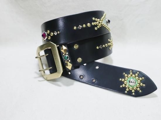 上品な スタッズベルト オーダー品 -Leather&Silver- DIABOLIC - 小物