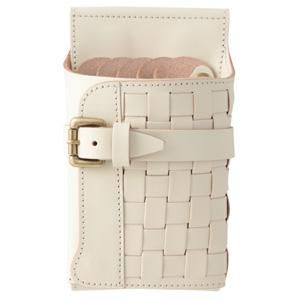 ライトグレー＆ホワイト　９丁差し　本革シザーケース　SCA-243/CHA ライトグレー＆ホワイト 9丁差し 本革シザーケース SCA-243/CHA