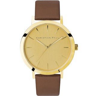 43MM CAPITAL GOLD/BRUSHED DIAL + TAN LEATHER + GOLD BUCKLE